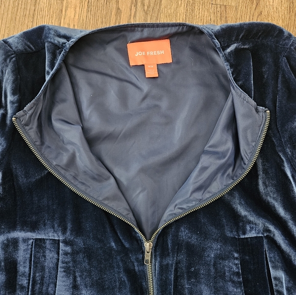 Blue velvet bomber jacket - Picture 5 of 6